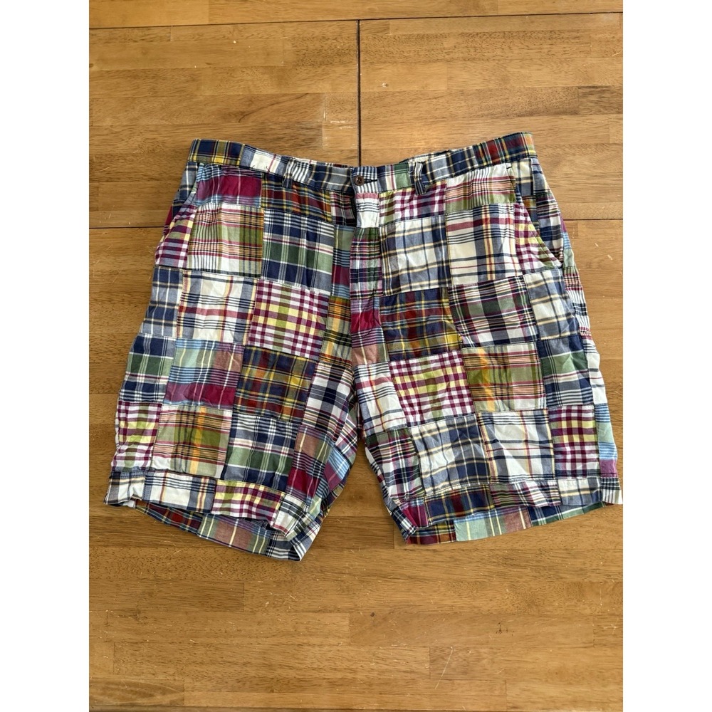 Polo Ralph Lauren Shorts Mens 40 Madras Plaid Patchwork Classic Fit Preppy